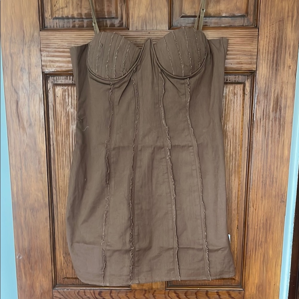Brown Strapless Dress